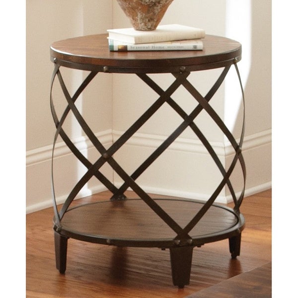 Carbon Loft Fischer Solid Birch/ Iron Round End Table