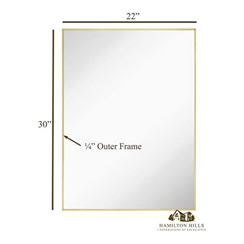 Gold Brushed Metal Vanity Mirror Simple Edge Mirrors 22