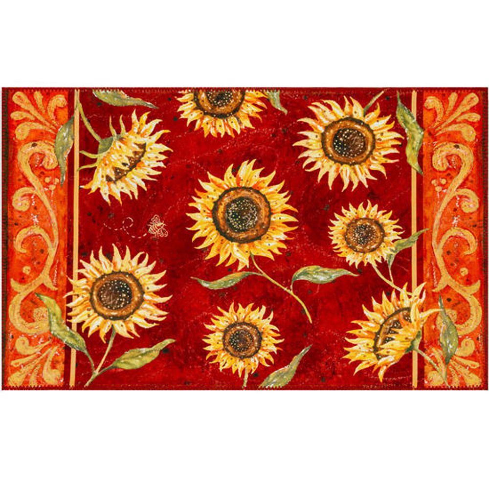 Olivia's Home Provencial Sunflowers Indoor/Outdoor Decorative Accent Rug - 22x32