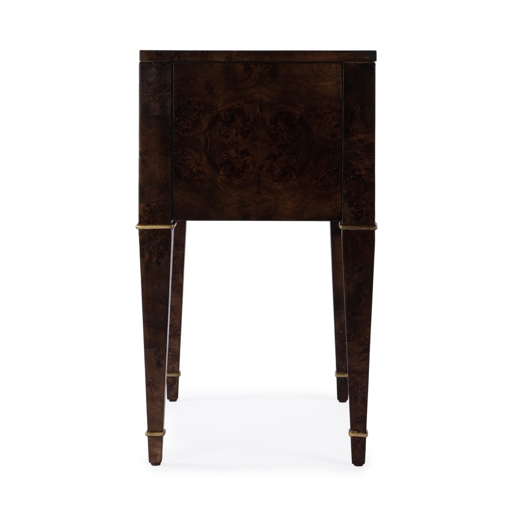 Kai 2 Drawer Burl Wood End Table