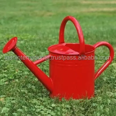 Metal Round Watering Can Garden Outdoor Galvanized Steel Water Can