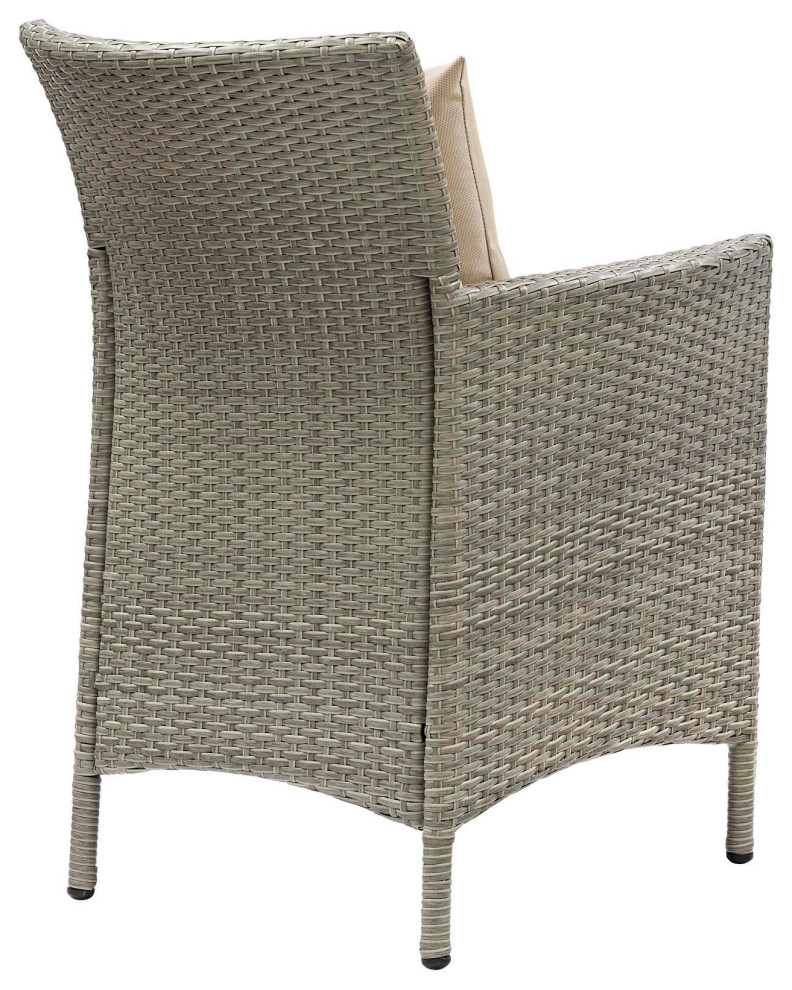 Conduit Outdoor Patio Wicker Rattan Dining Armchair Set of 2 by Modway   Tropical   Outdoor Dining Chairs   by Modern Furniture LLC  Houzz