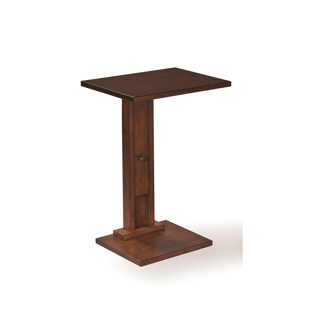 Gracewood Hollow Natural Solid Wood Adjustable height Server End Table