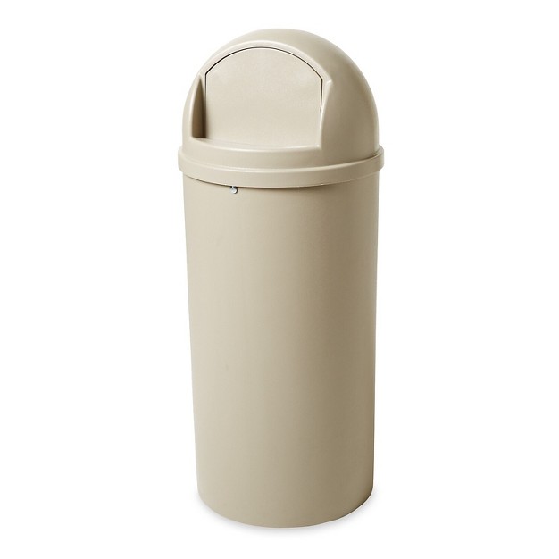 Rubbermaid Commercial Marshal Classic Container Round Polyethylene 15gal Beige 816088bg