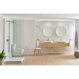 GROHE Essence 2-piece 1.28 GPF Single Flush Elongated Toilet with Left Hand Trip Lever in Alpine White Seat Included 39675000