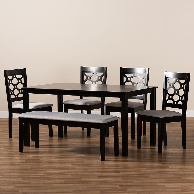 Baxton Studio Gabriel Dining Table and Chair 6-piece Set