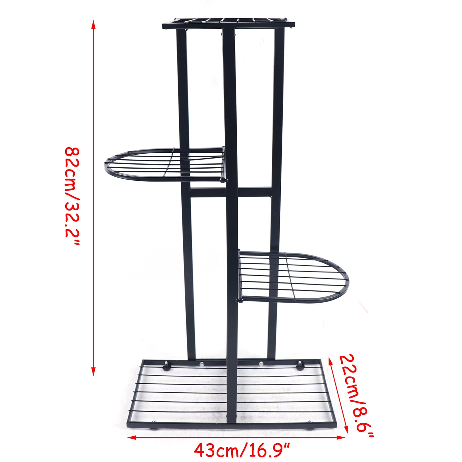 Miumaeov Metal Plant Stand 4 Tier 5 Pot Flower Holder Racks Garden Planter Rack Shelf Organizer for Indoor Outdoor Home Patio Lawn Garden Black