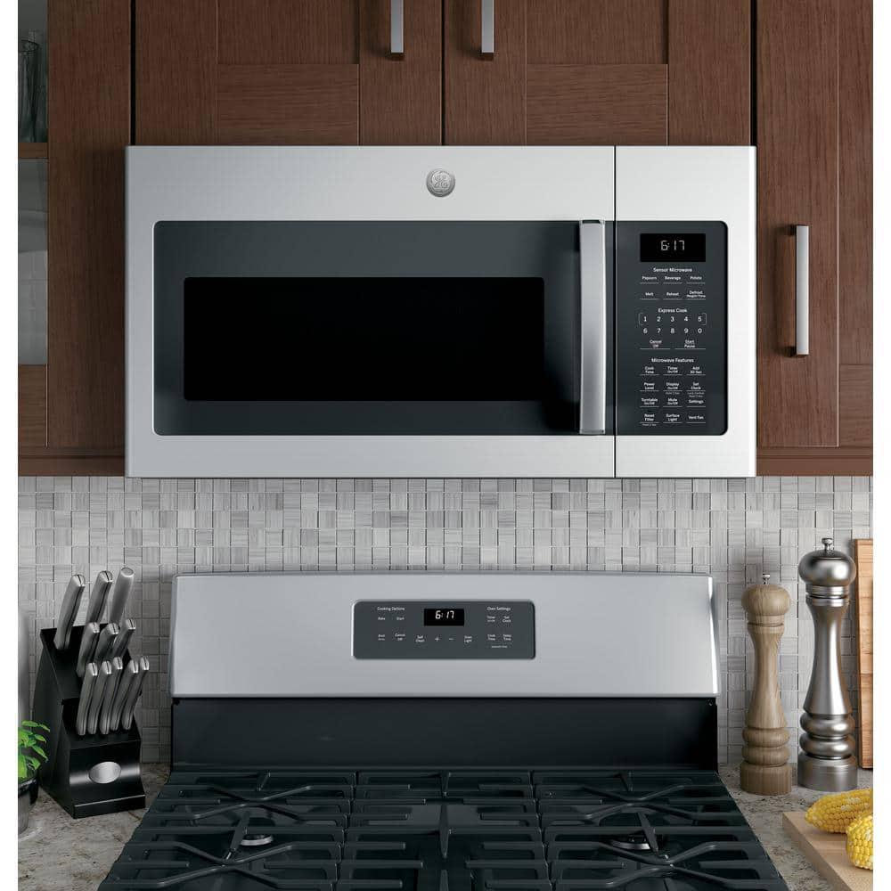 GE 17 cu ft Over the Range Microwave with Sensor Cooking in Stainless Steel