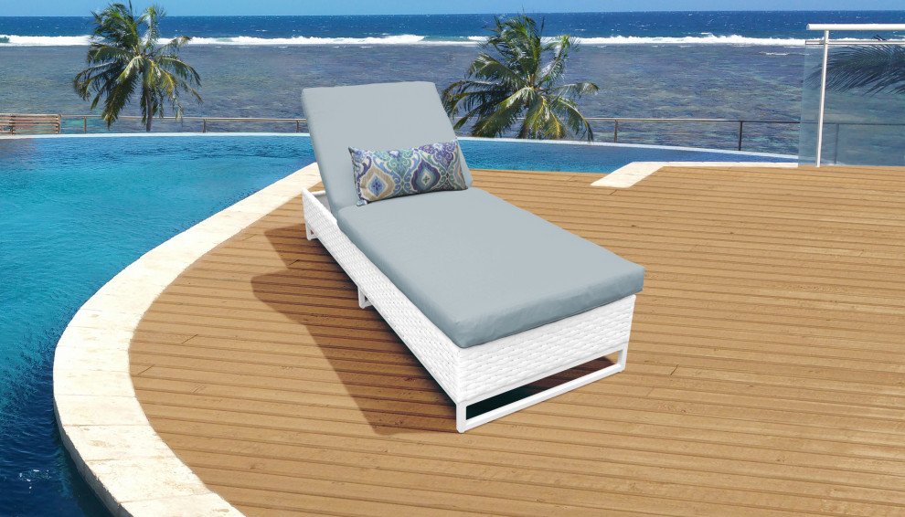 Miami Chaise Outdoor Wicker Patio Furniture   Contemporary   Outdoor Chaise Lounges   by TKClassics  Houzz