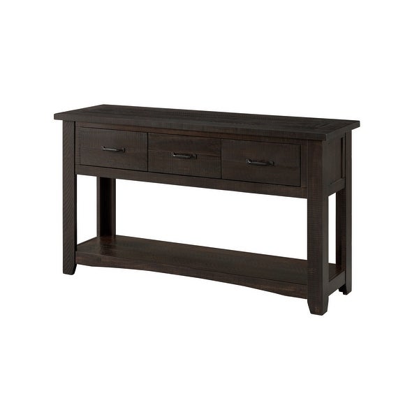 Rustic Collection Sofa- Console Table， Espresso