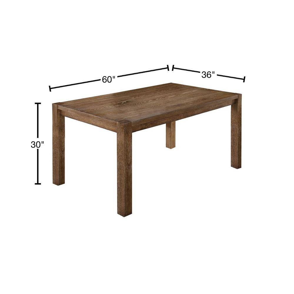 Best Master Furniture Janet 60 in. Driftwood Rectangular Dining Table JANETDT