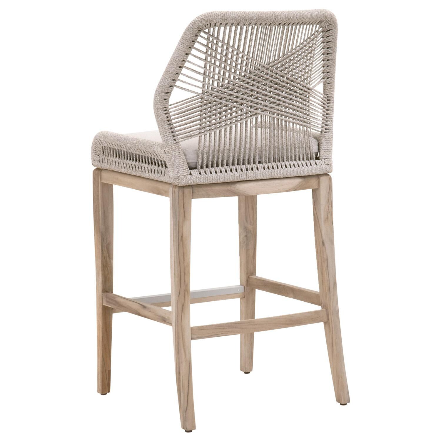 Peninsula Way Woven Rope Bar Stool in Taupe and White By Lakeview