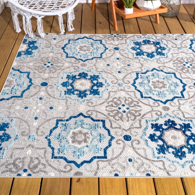 Mediterranean Medallion Indoor outdoor Area Rug Jonathan Y