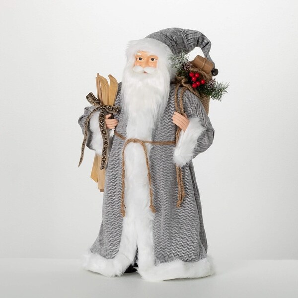 24H Sullivans Christmas Rustic Santa With Rope Belt，Multicolor