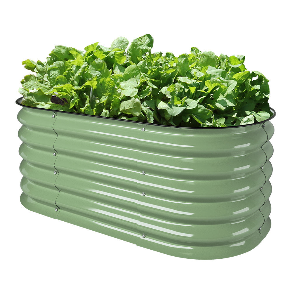 VEGEGA 17"Tall 3.5'x2' Metal Corrugated Raised Garden Bed - Green (2in1)