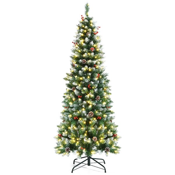 Pre lit Christmas Tree Hinged Pencil Decoration Tree with LED Lights