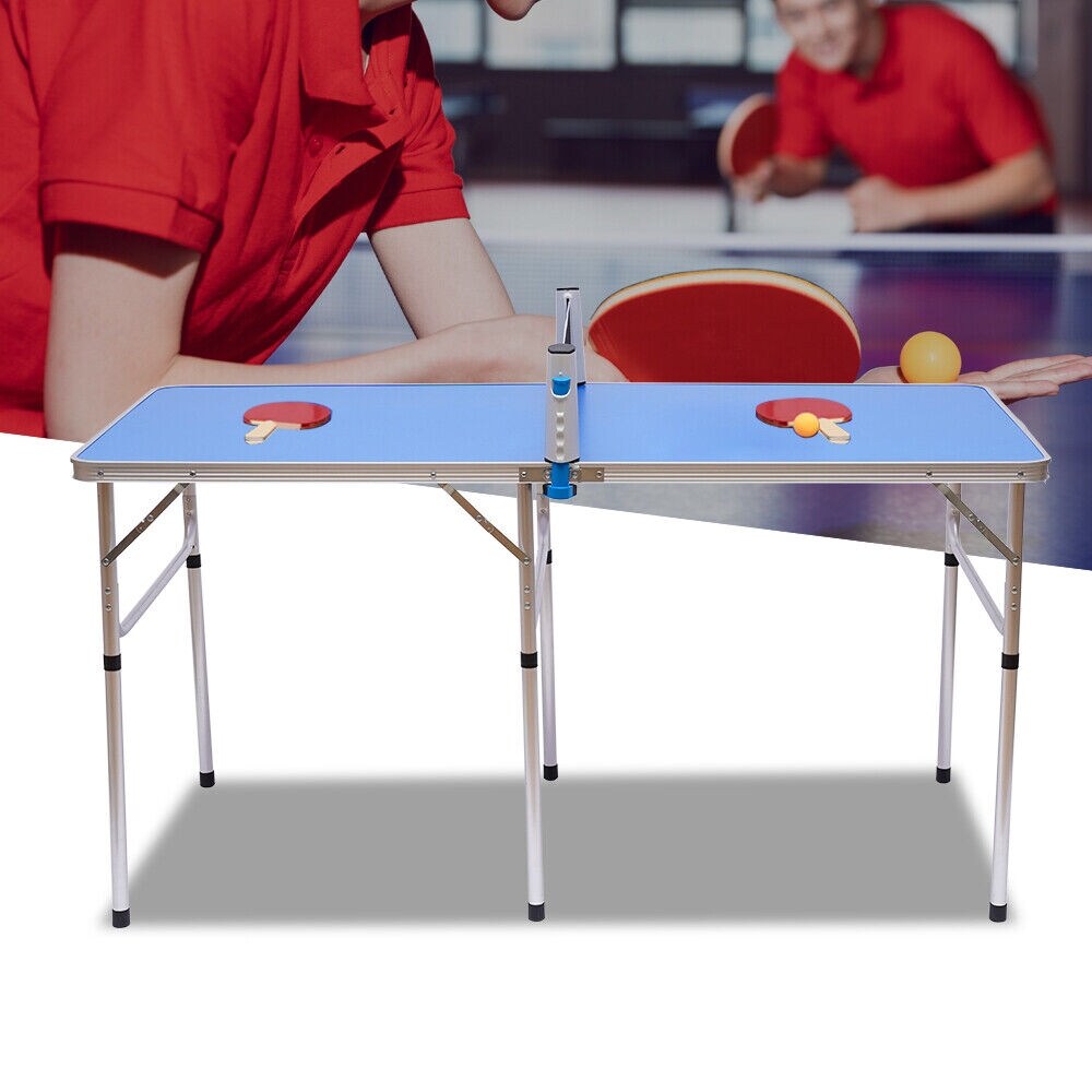 Table Tennis Table Portable Table with Ping Pong Net for Small Spaces