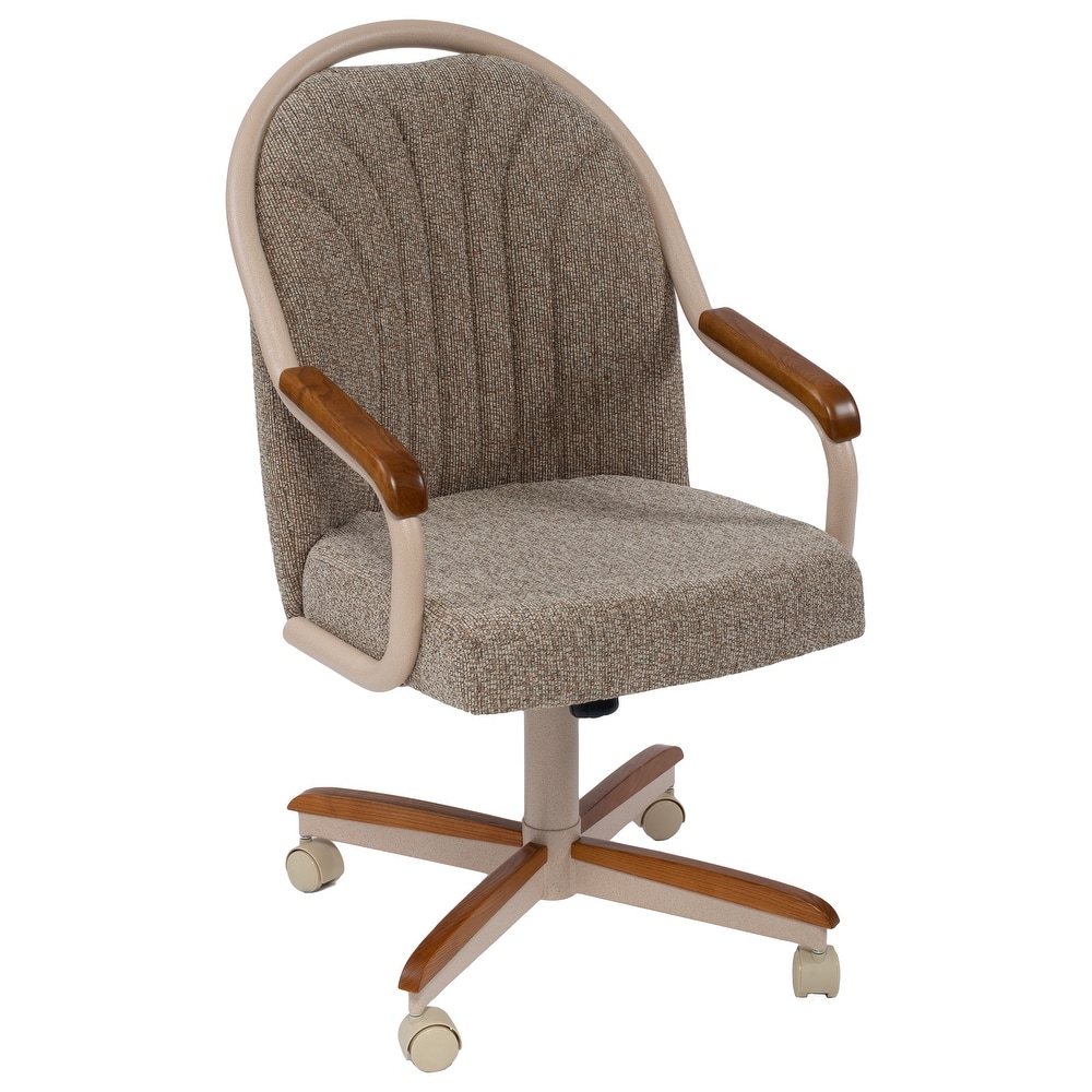 Casual Dining Cushion Swivel and Tilt Rolling Caster Chair