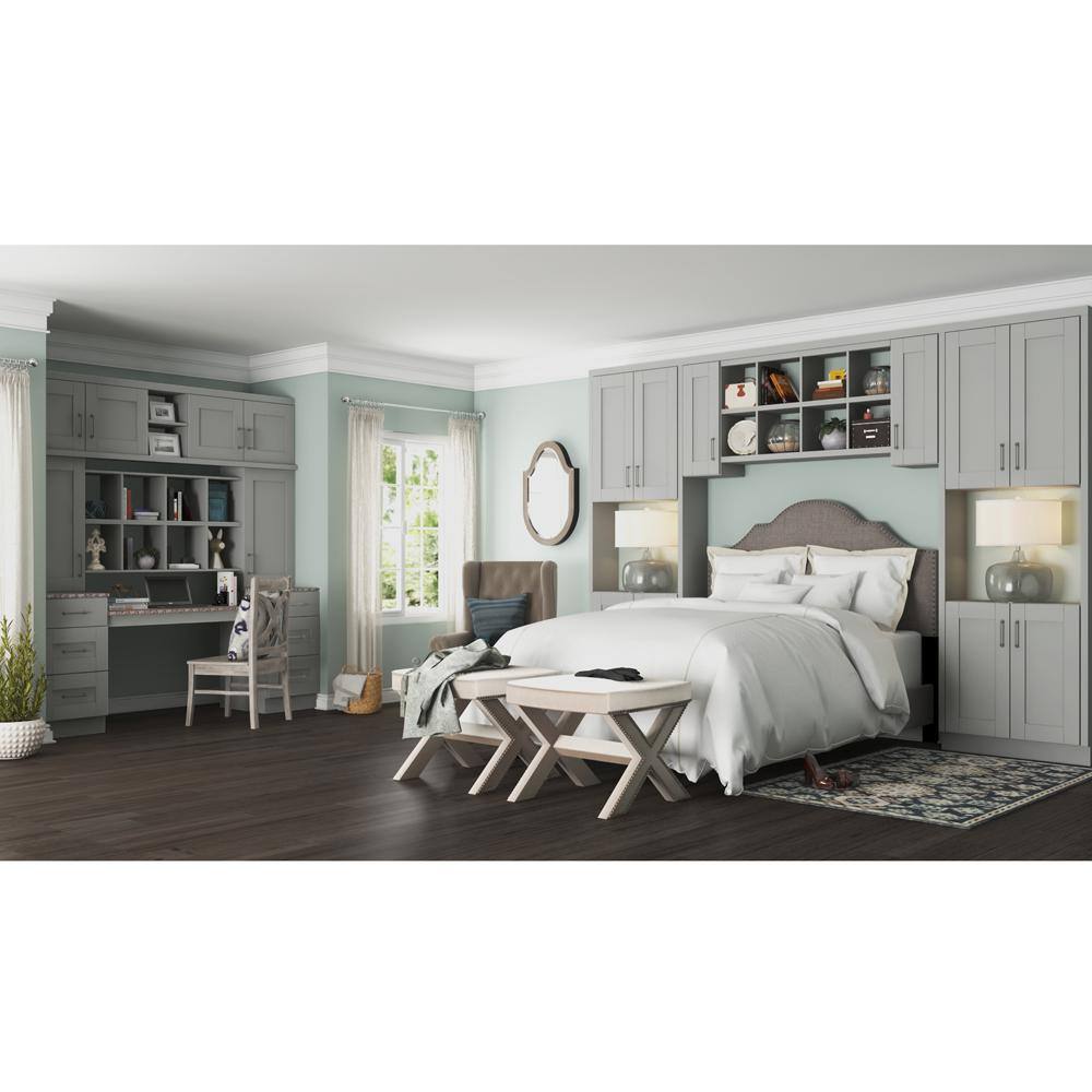 Hampton Bay Shaker 91.5 in. W x 2.5 in. H Crown Molding in Dove Gray KAMC4-DV