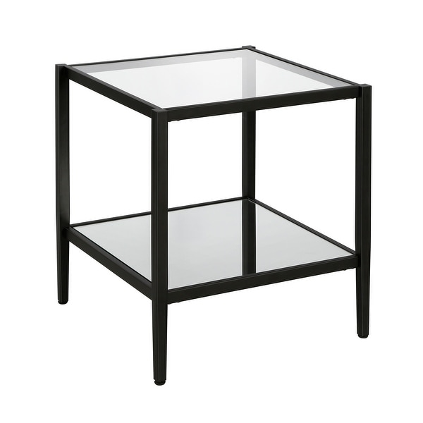 Hera 20'' Wide Square Side Table with Mirror Shelf