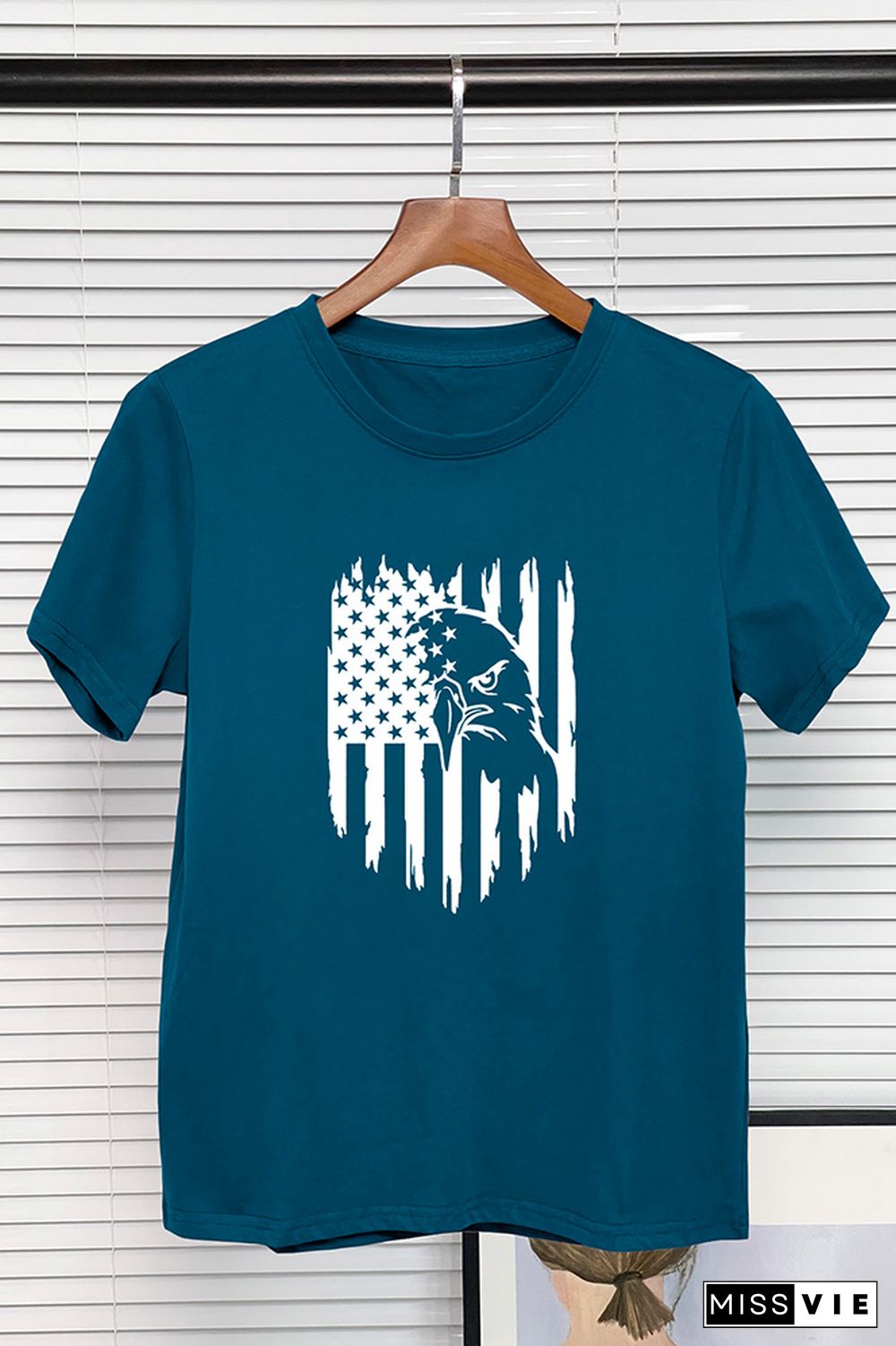 US Flag Print Graphic Tee