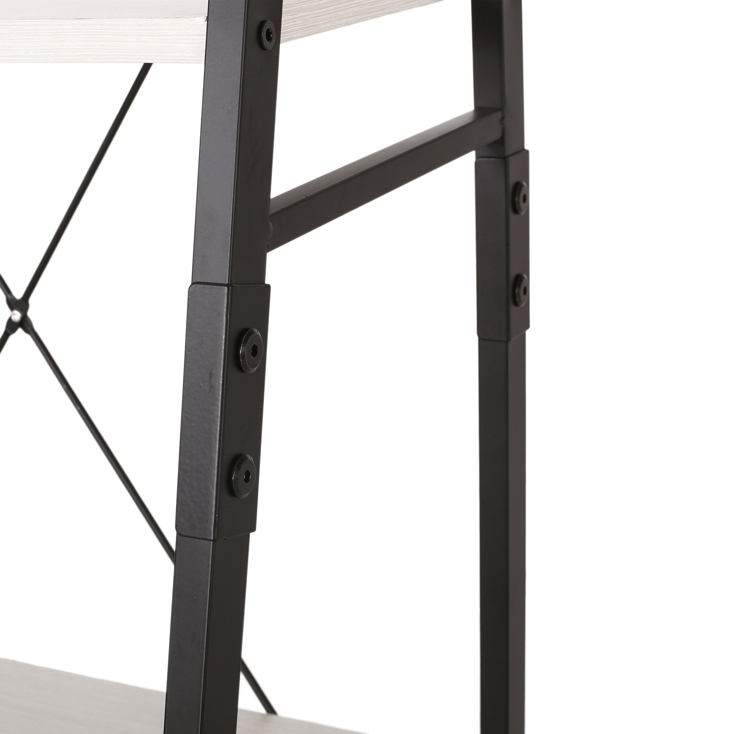 Wolfe Modern Industrial 4 Shelf Etagere Ladder Bookcase