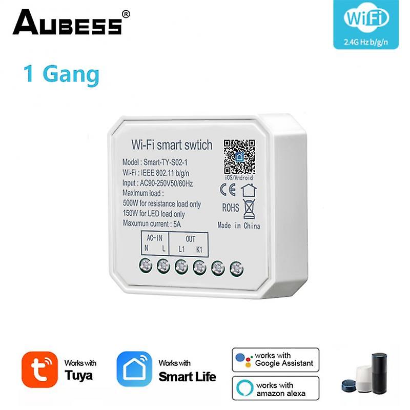 Aubess Tuya Smart Life Wifi Switch Relay Breaker Module Automation Smart Lighting Google Home Alexa Echo App Remote Control