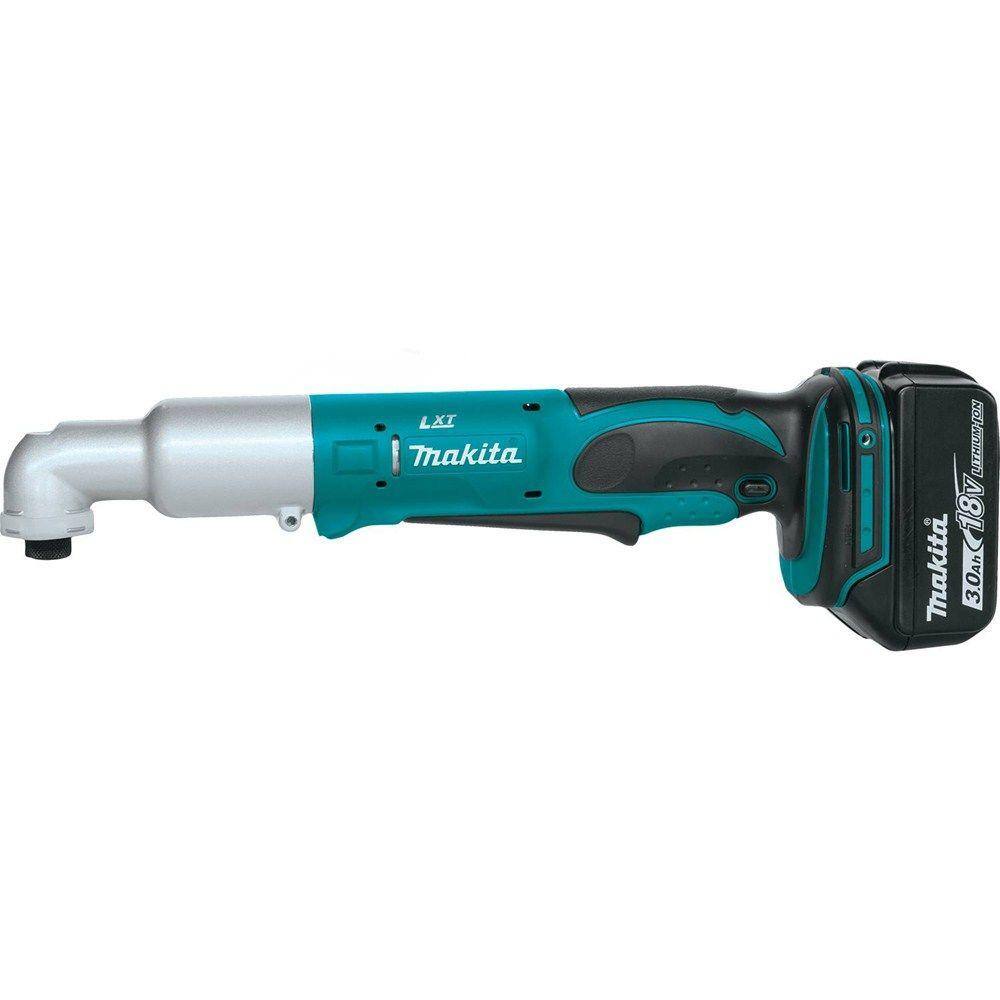 Makita 18V LXT Lithium-Ion 14 in. Cordless Angle Impact Driver Kit with (2) Batteries 3.0Ah Charger and Tool Bag XLT01