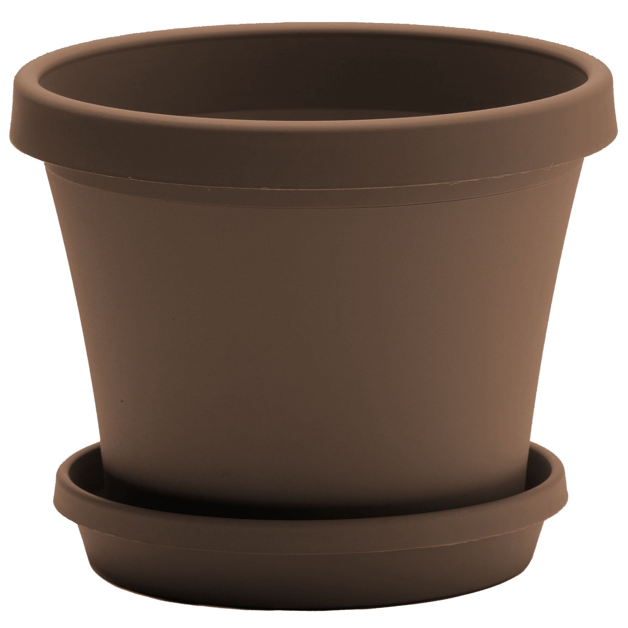 Bloem Terra Pot Round Planter: 24" - Chocolate - Matte Finish, Durable Resin, Traditional Style Pot, For Indoor and Outdoor Use, Gardening, 16 Gallon Capacity, Saucer Not Included