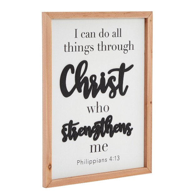 Farmhouse Christian Wall Decor Sign Philippians 4 13 Bible Verse I Can Do All Things Through Christ 12 X 15 In