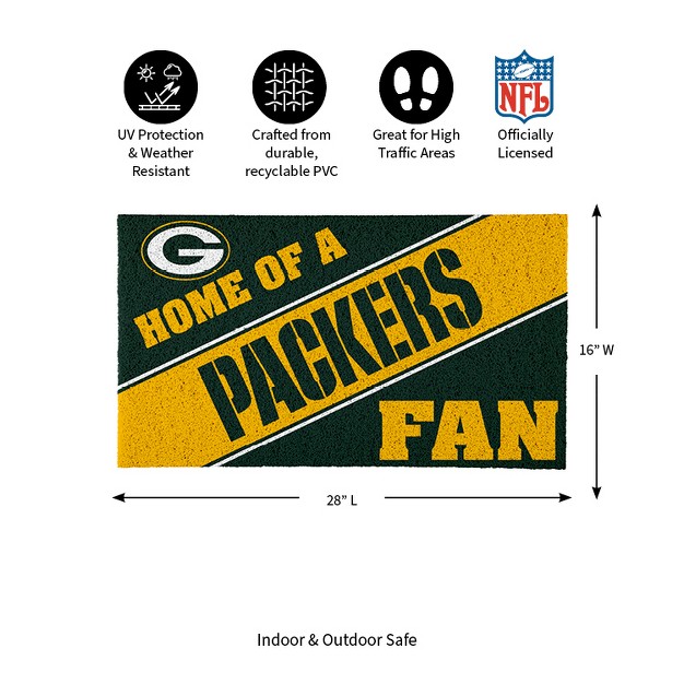 Evergreen Green Bay Packers Pvc Mat Color