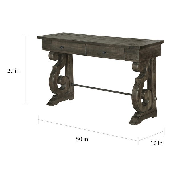 Bellamy Traditional Weathered Peppercorn Storage Console Table