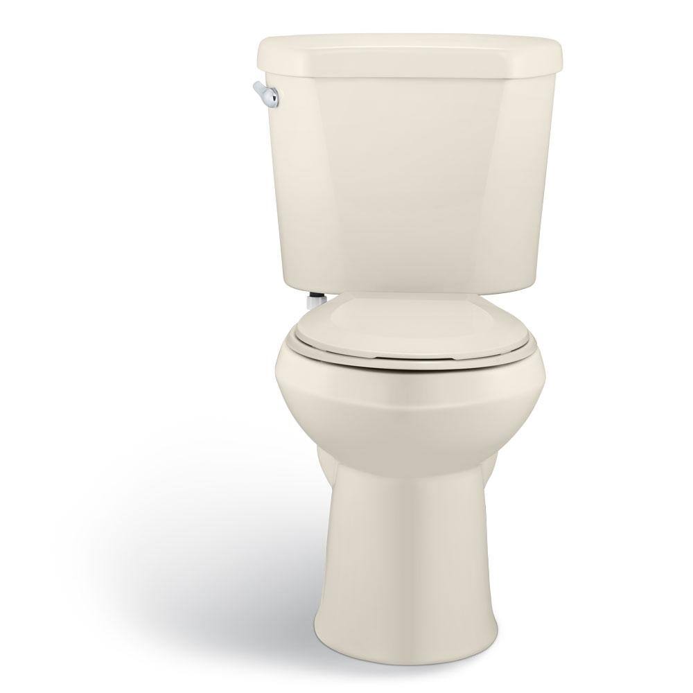 Glacier Bay 2-Piece 1.28 GPF High Efficiency Single Flush Round Toilet in Bone N2428R-BNE