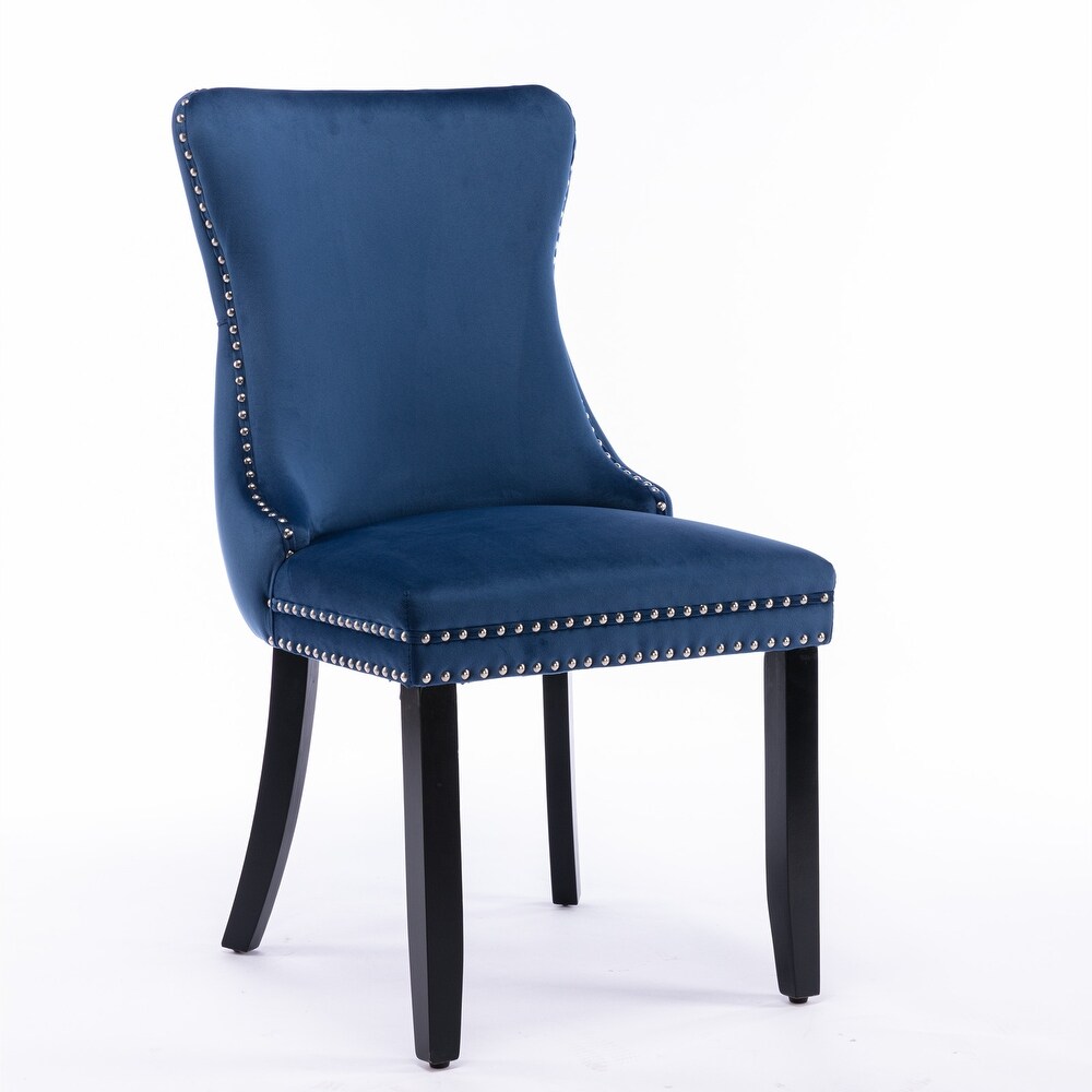 Set of 2 Upholstered Wing Back Dining Chair