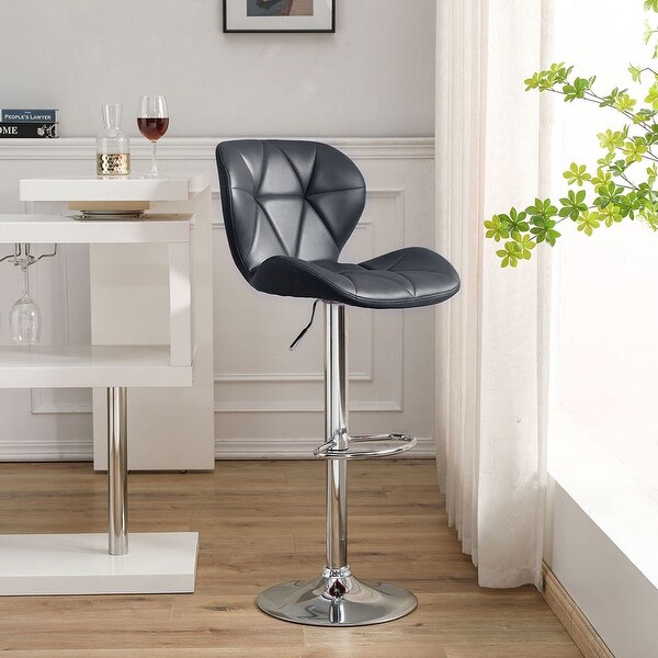 2pcs Modern Swivel Lift Bar Stool with Footrest