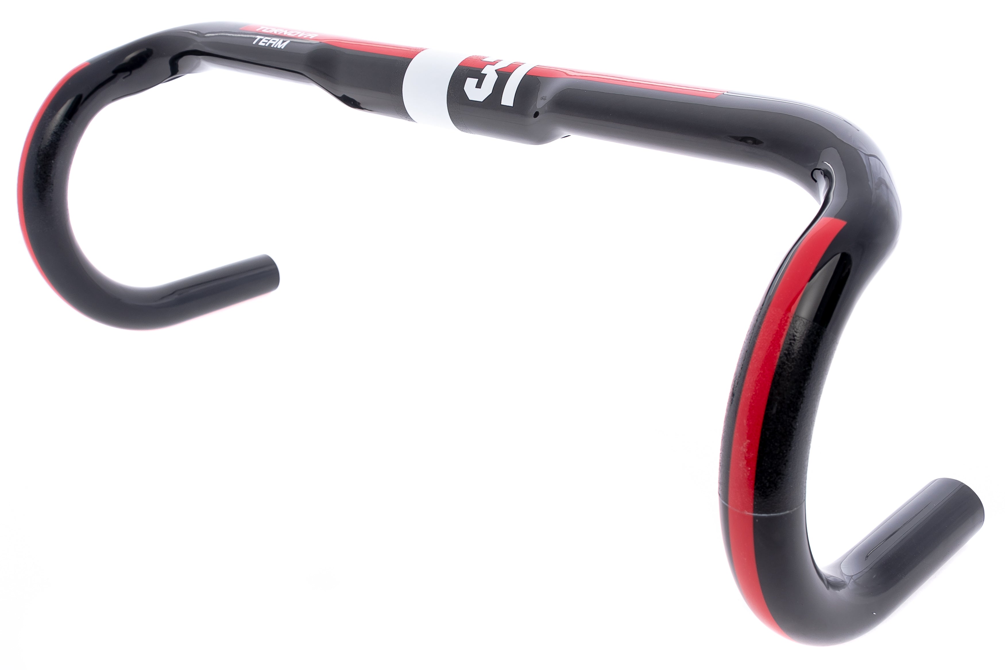 3T Tornova Team Handlebar 31.8mm x 40cm Carbon Red Stripe