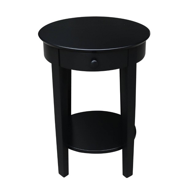 Phillips Accent Table With Drawer Black International Concepts