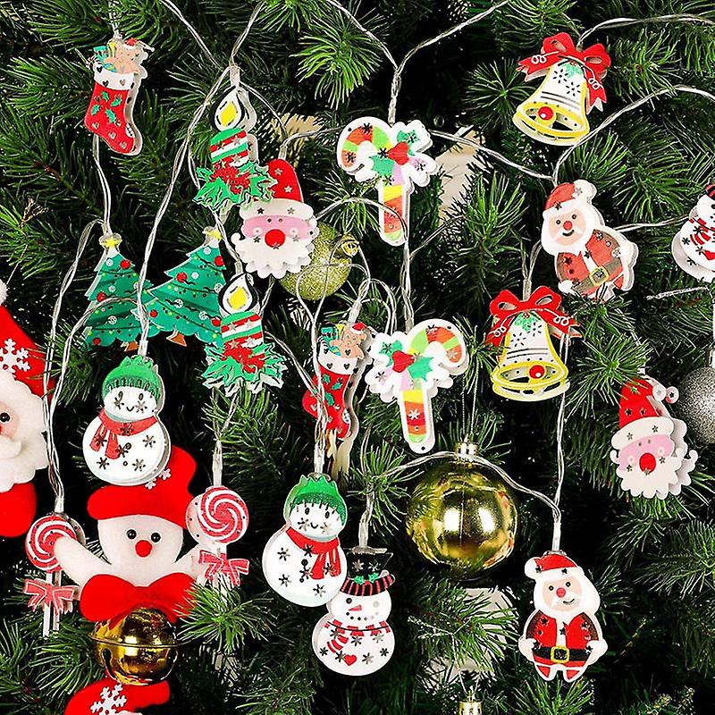 Led Christmas Snowman Light String Christmas Tree Lights Elderly Cane Lights Socks Snowflake Xmas Decoration Lights Navidad Gift