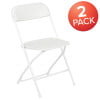 Flash Furniture Hercules™ Series Plastic Folding Chair - White - 2 Pack 650LB Weight Capacity Comfortable Event Chair-Lightweight Folding Chair