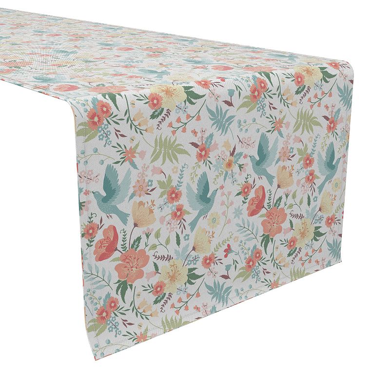 Table Runner， 100% Cotton， 16x72， Summer Style Floral