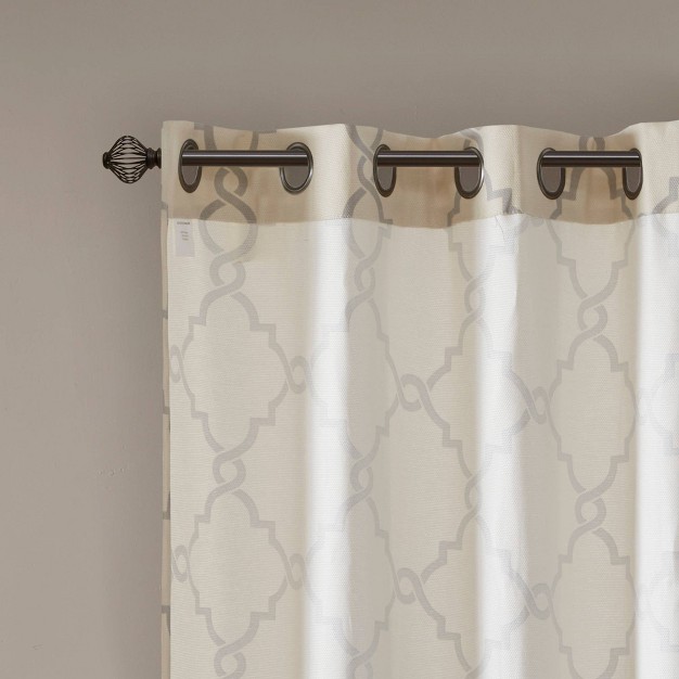 Sereno Fretwork Print Grommet Top Window Curtain Panel