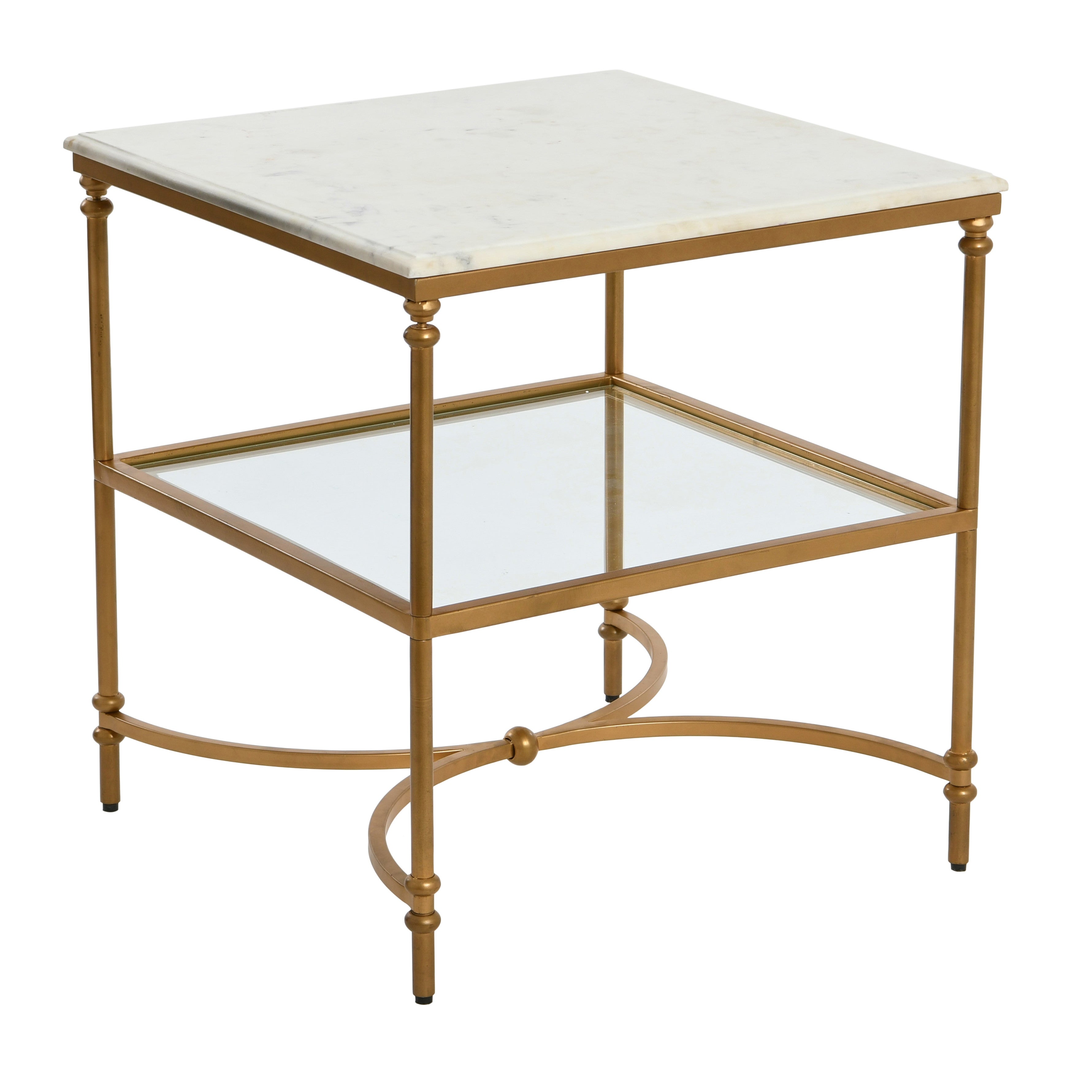 Libertine Genuine Marble and Glass End Table