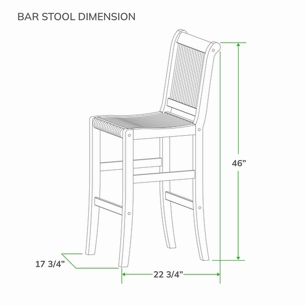 Cambridge Casual Chara Teak 3pc. Barheight Bistro Set