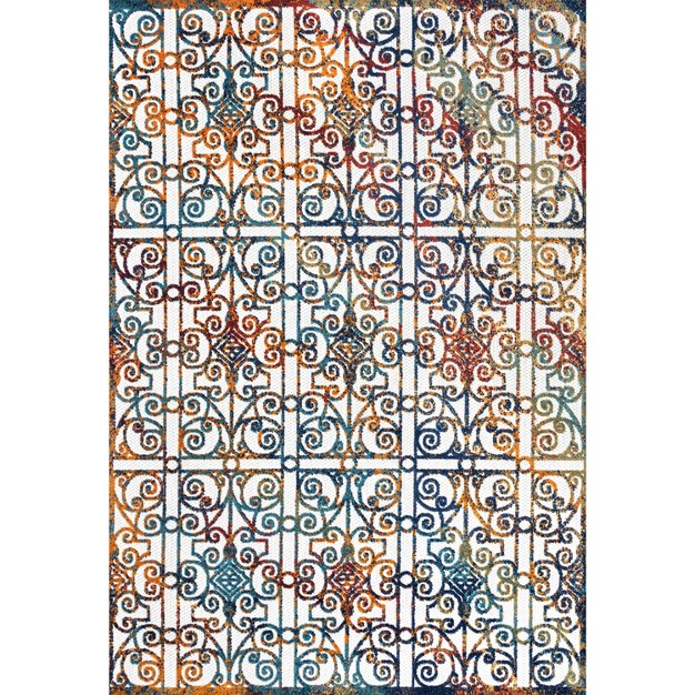 Cetara Ornate Trellis Indoor outdoor Runner Rug Jonathan Y