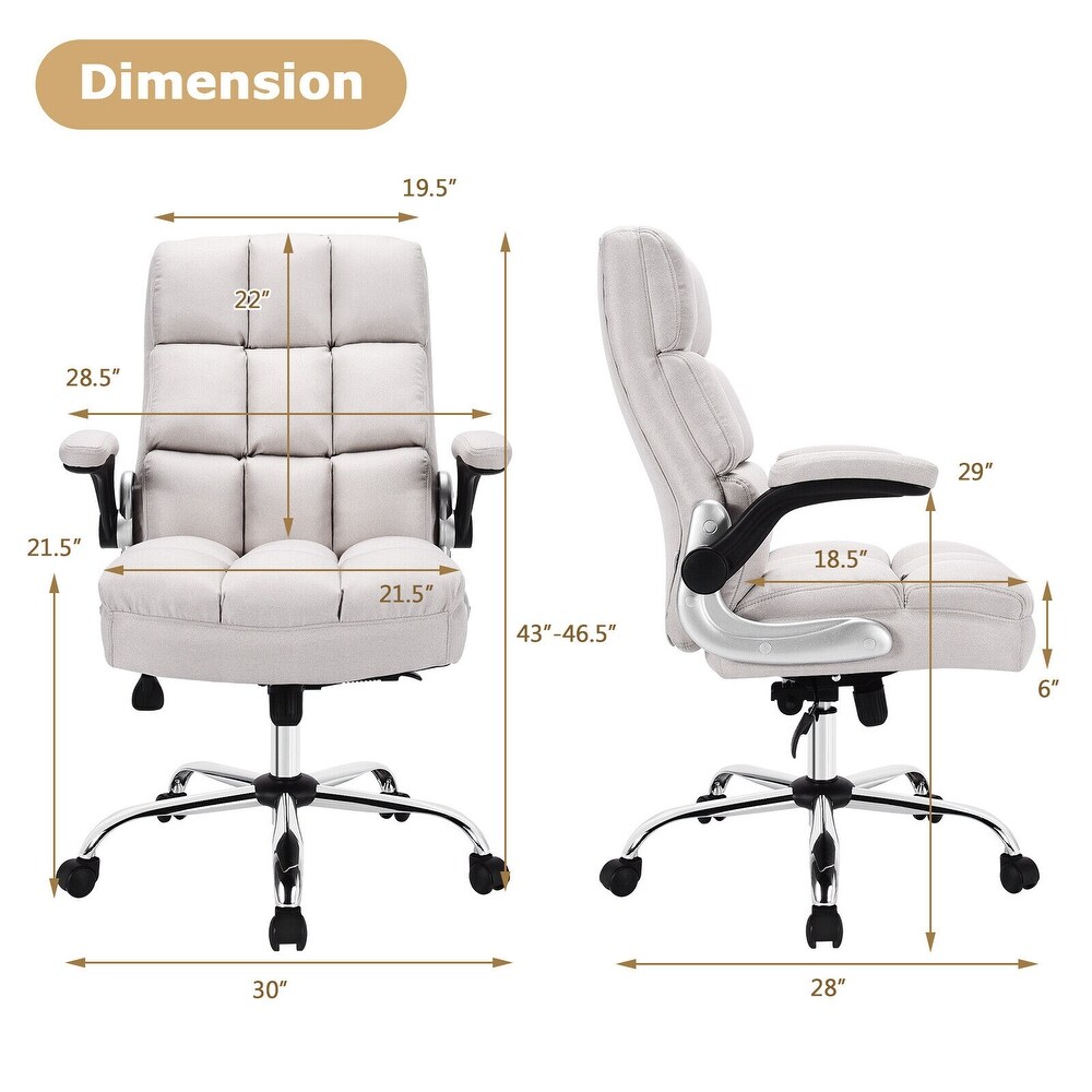 Adjustable Swivel Office Chair with High Back and Flip up Arm for Home and Office   30\