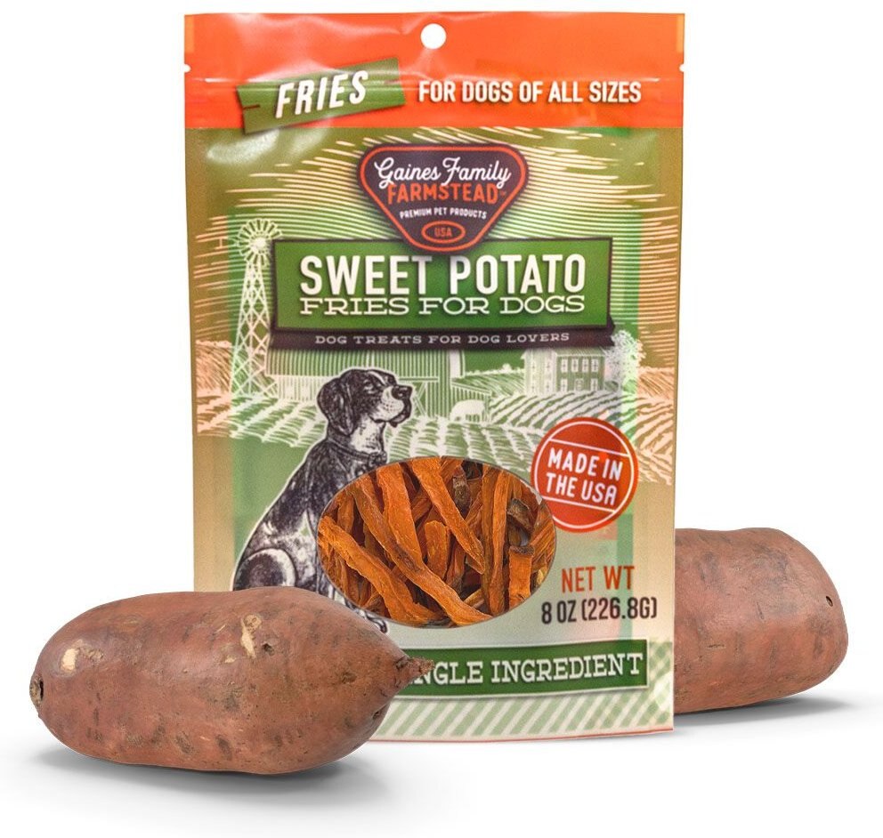 Gaines Family Farmstead Sweet Potato Fries Grain-Free Dog Treats， 8-oz bag