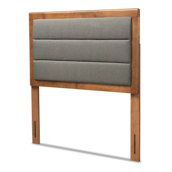 Dexter Modern and Contemporary Fabric and Wood Headboard-Dark Grey - - 34237140