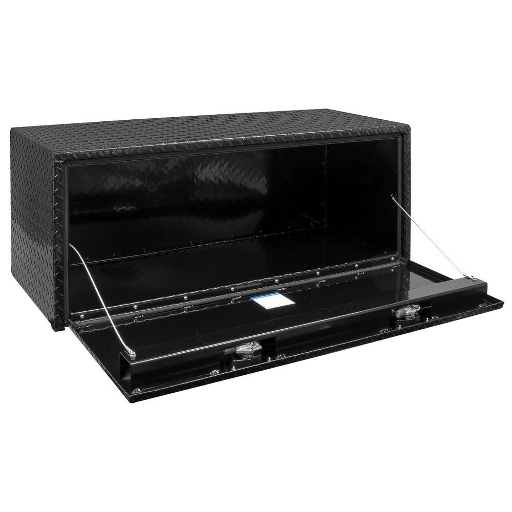 Buyers Products Company 24 in. x 24 in. x 48 in. Gloss Black Diamond Tread Aluminum Underbody Truck Tool Box 1725140