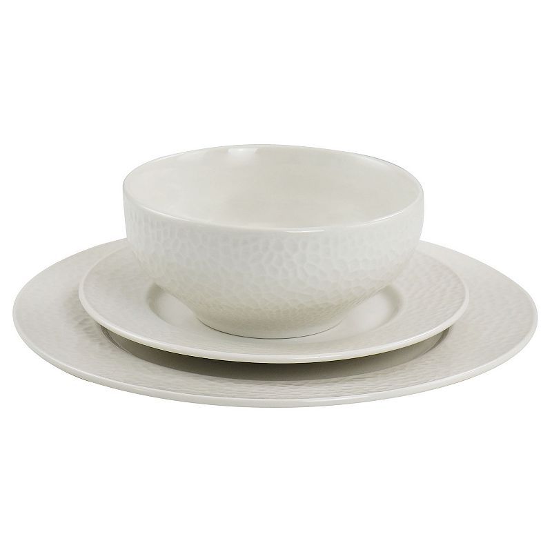 Elama Jasmine 16 Piece Porcelain Dinnerware Set in White