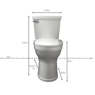 American Standard Champion 4 2-Piece 1.28 GPF Single Flush Elongated Toilet in White Seat Included 600AA001.020